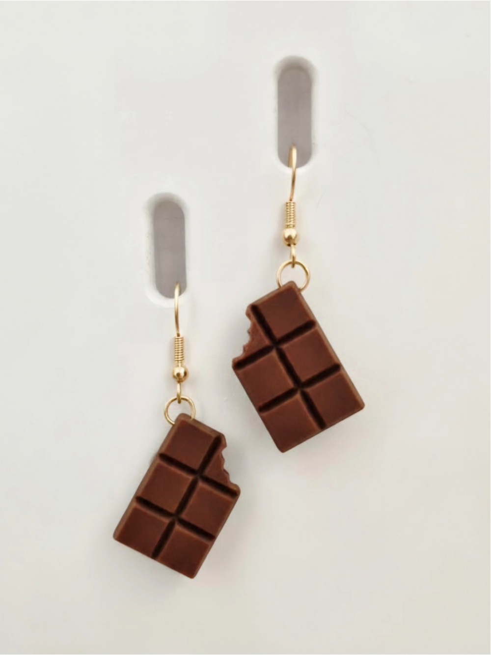 Brown Chocolate Bar Dangle Earrings - Women Jewelry